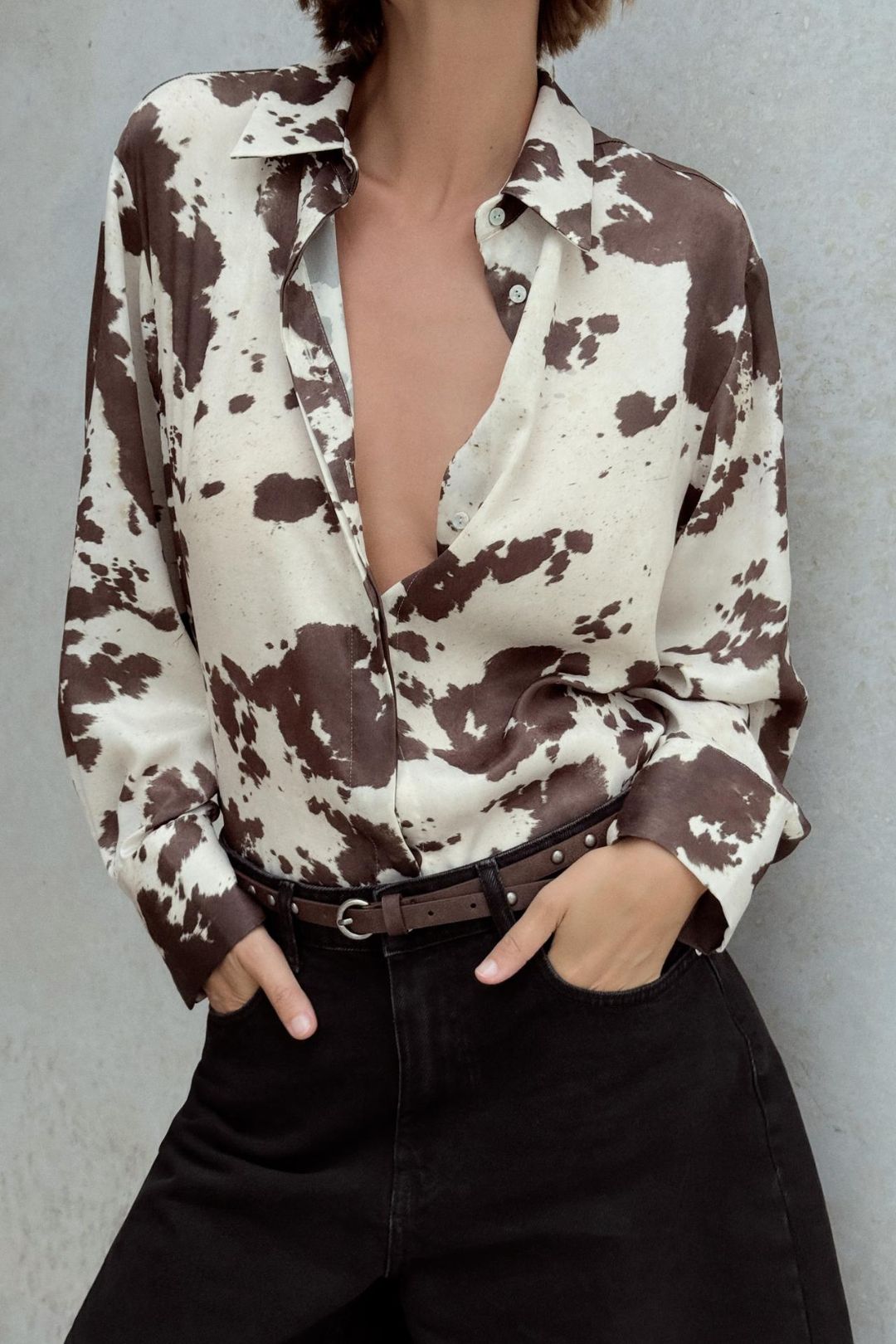 Camisa Social Cow Print