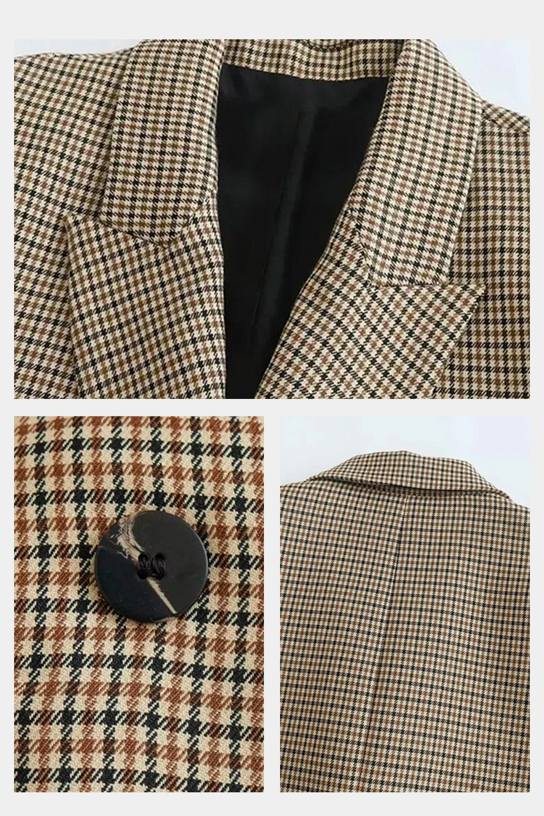 blazer feminino alfaiataria xadrez