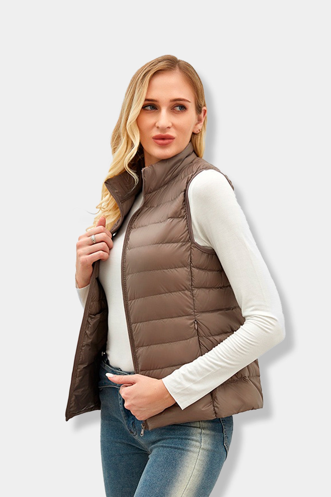 Colete Puffer Feminino Gola Alta