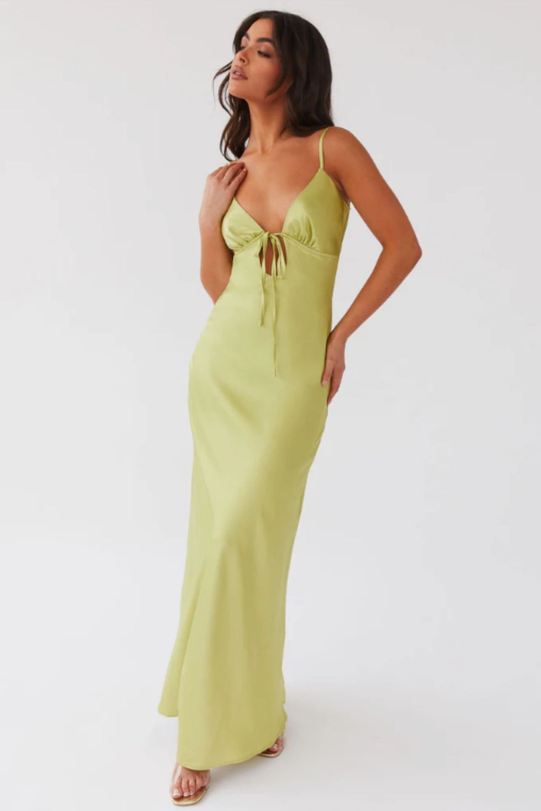 Vestido Longo Casual Cetim