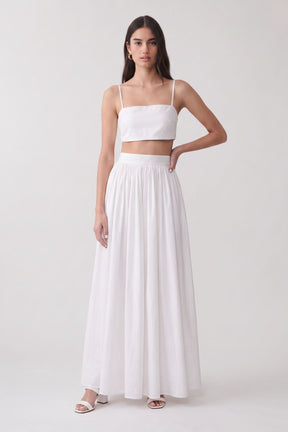 Conjunto Saia Longa Elegante Branco