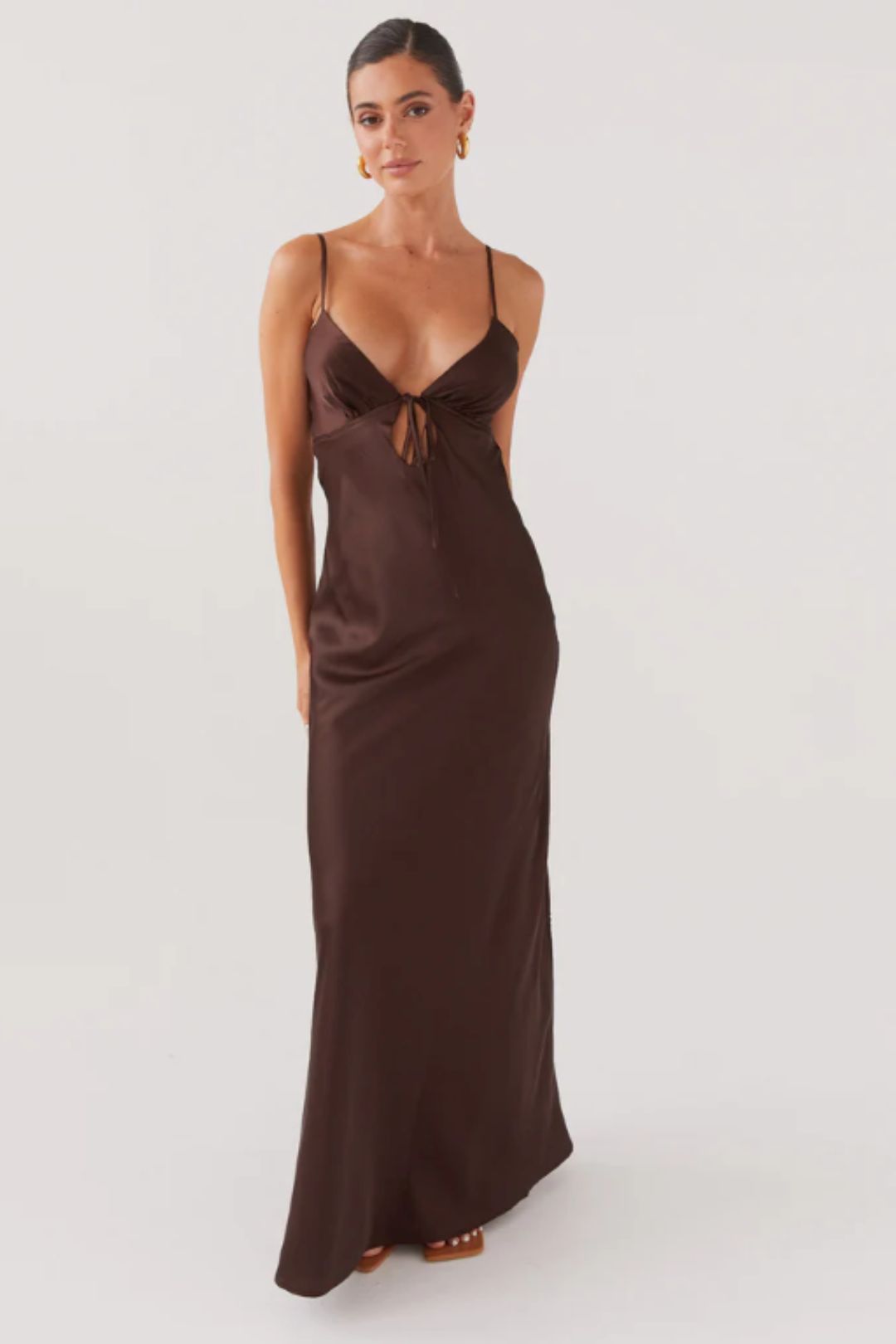 Vestido Longo Casual Cetim