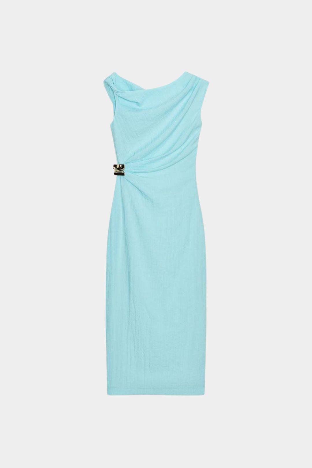Vestido Midi Assimétrico Turquesa