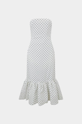 Vestido Midi Peplum Poá