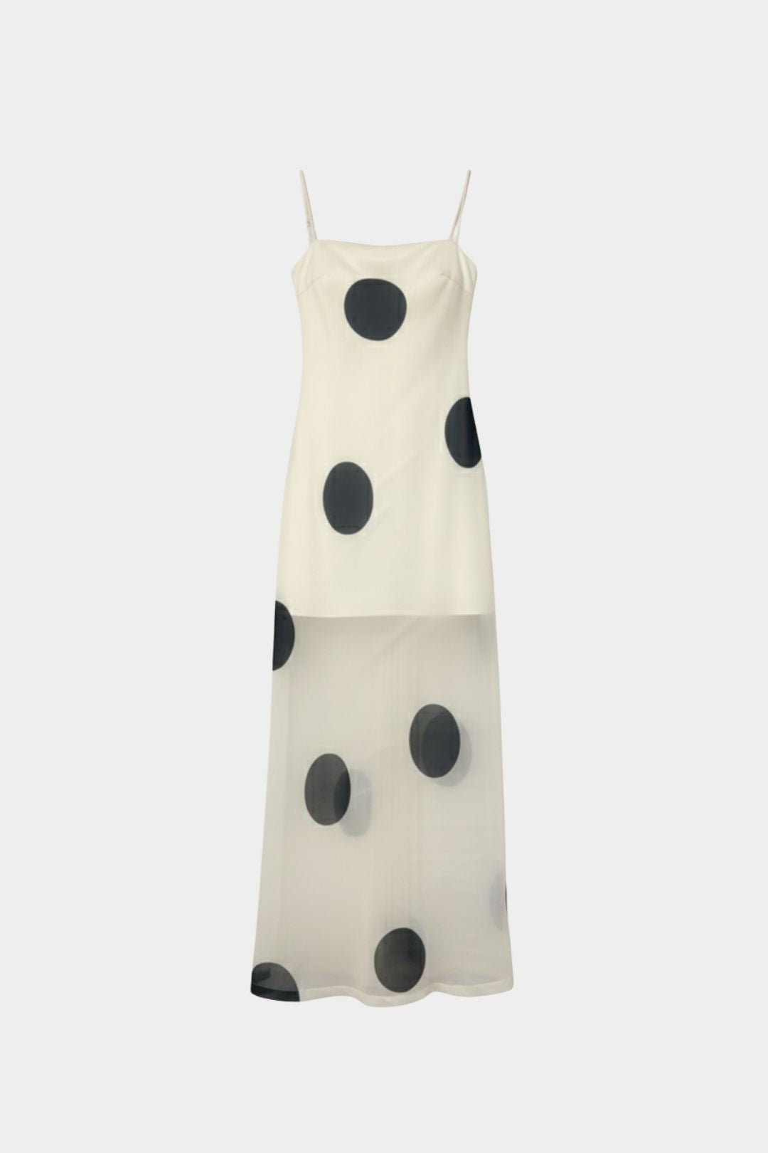 Vestido Longo Marfim Poá