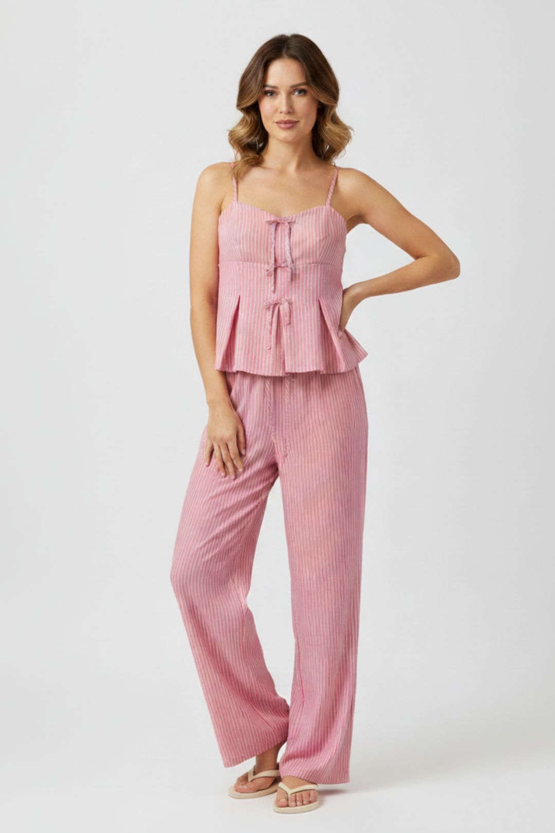 Conjunto Listrado de Verão Casual