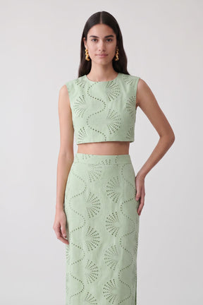 Conjunto Top e Saia Bordado