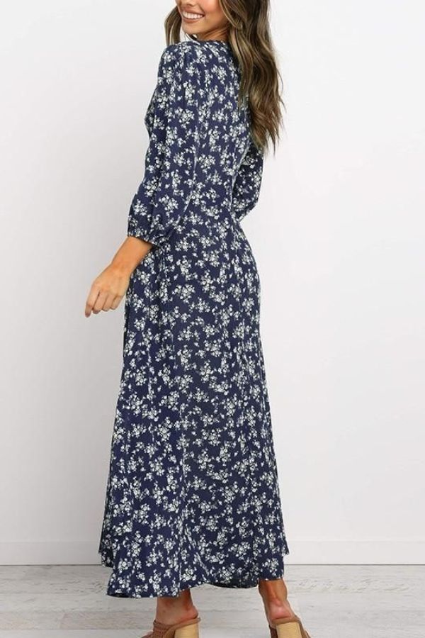 Vestido Chiffon Longo Floral