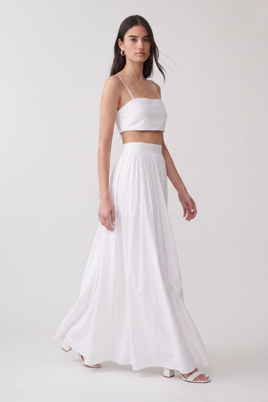 Conjunto Saia Longa Elegante Branco