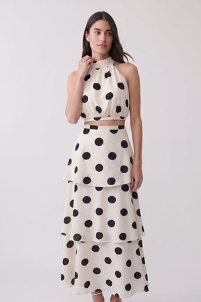 Conjunto Saia Longa Polka Dot