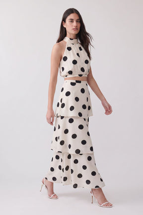 Conjunto Saia Longa Polka Dot