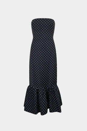Vestido Midi Peplum Poá