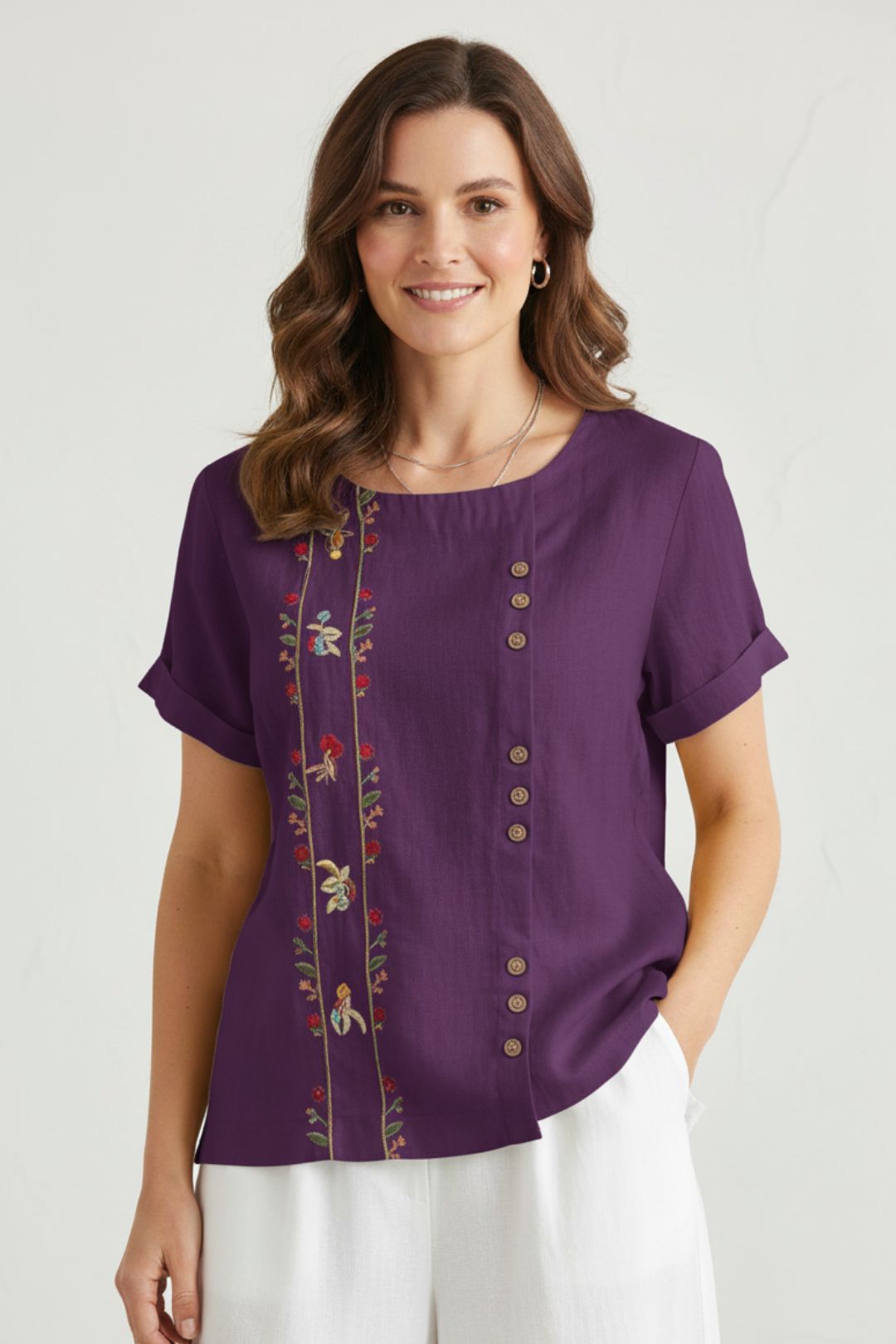 Camisa de Linho Bordada