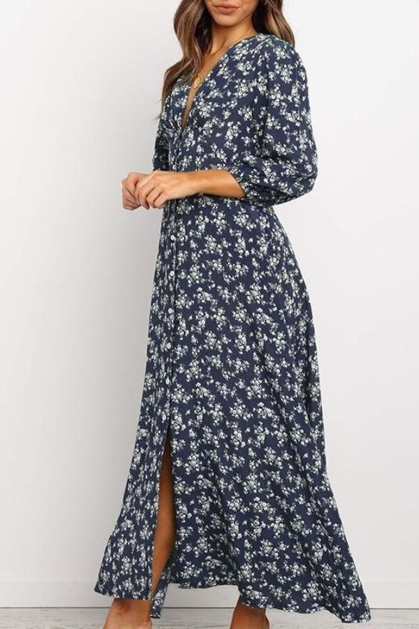 Vestido Chiffon Longo Floral