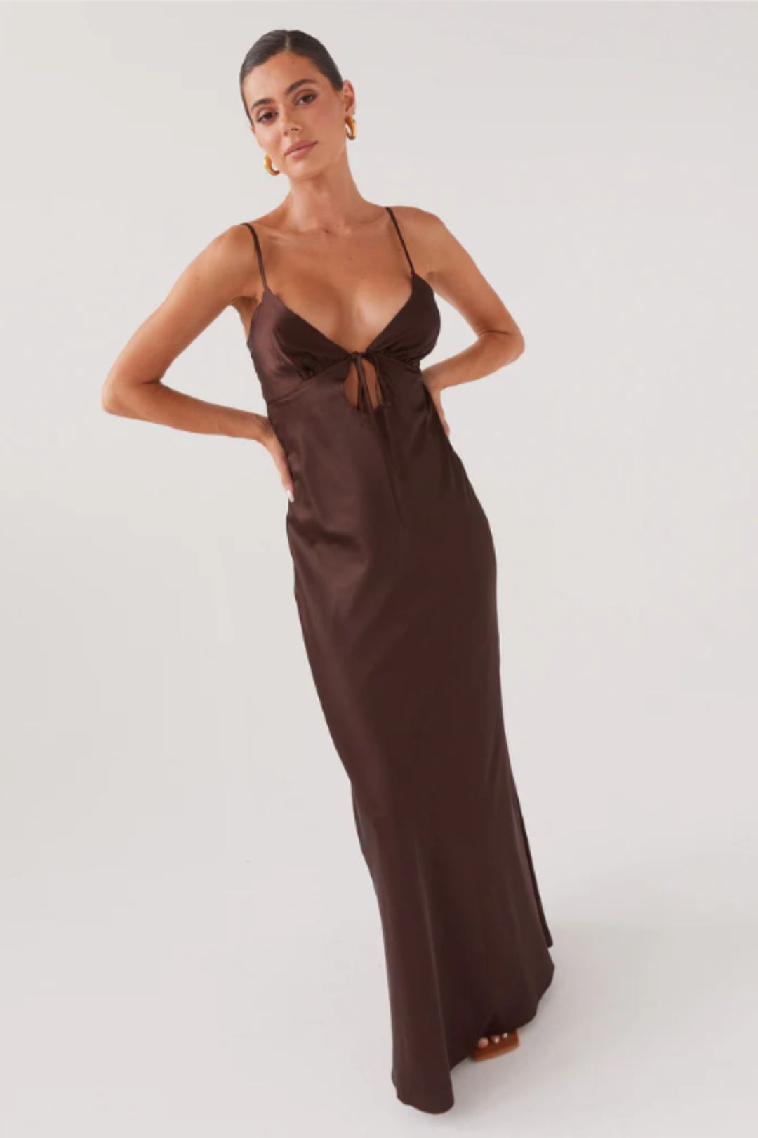 Vestido Longo Casual Cetim