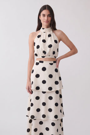 Conjunto Saia Longa Polka Dot