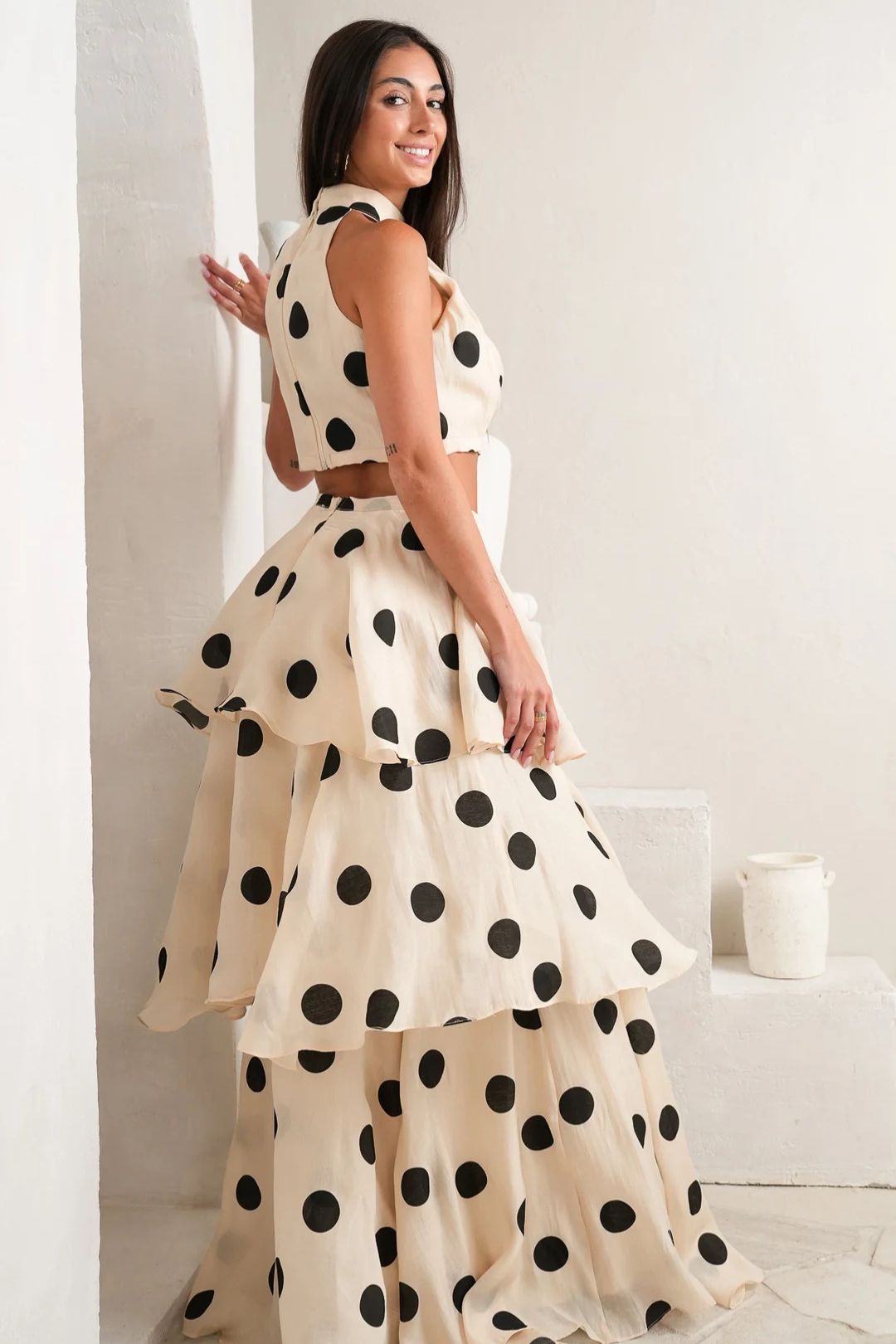 Conjunto Saia Longa Polka Dot