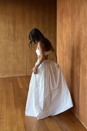 Conjunto Saia Longa Elegante Branco