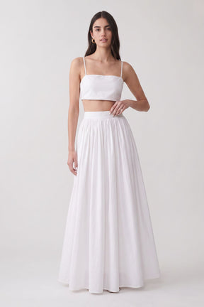Conjunto Saia Longa Elegante Branco