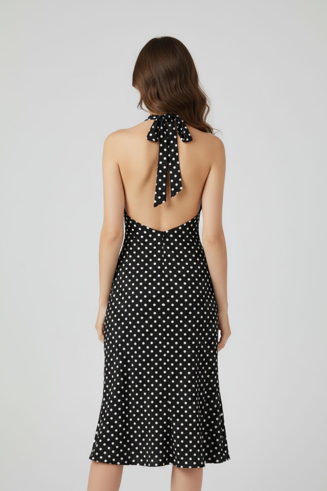 Vestido Midi Casual Poá