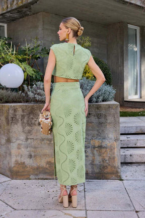 Conjunto Top e Saia Bordado