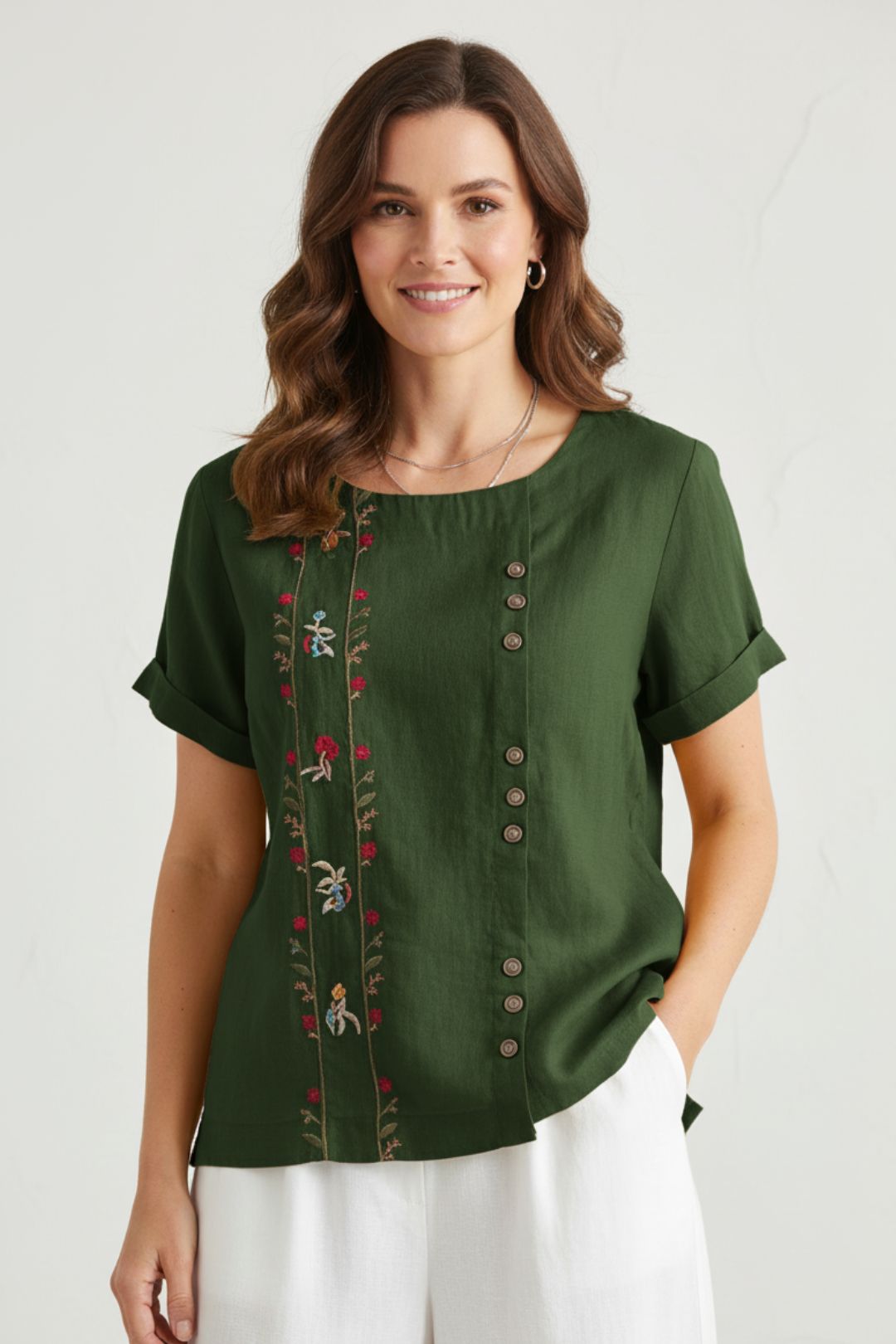 Camisa de Linho Bordada