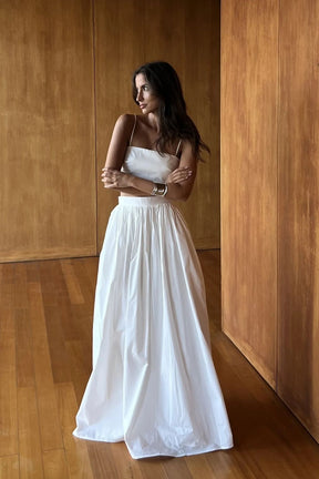 Conjunto Saia Longa Elegante Branco