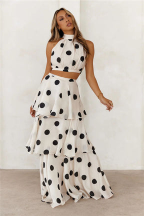 Conjunto Saia Longa Polka Dot