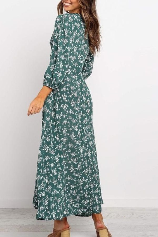 Vestido Chiffon Longo Floral