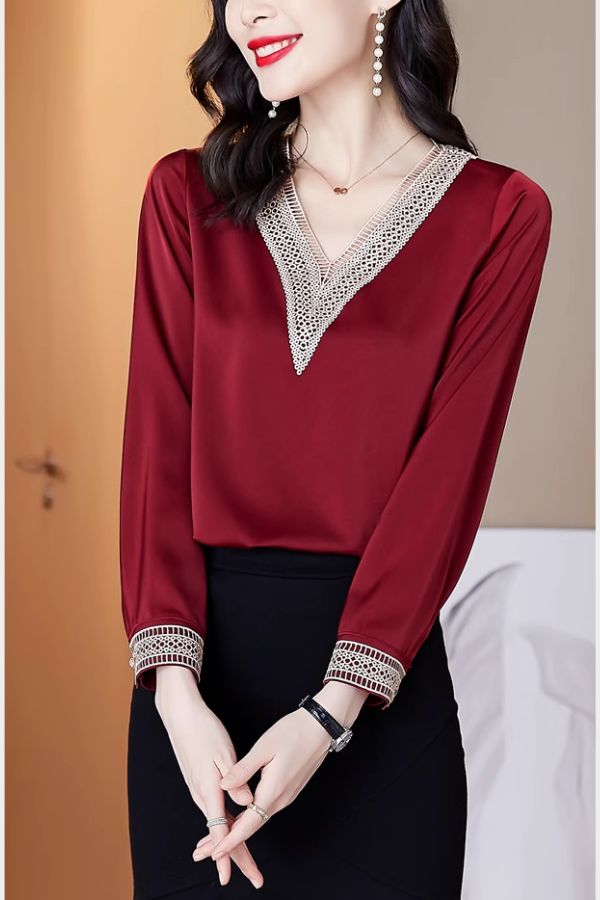 Blusa Manga Longa Elegante