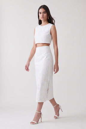 Conjunto Top e Saia Bordado