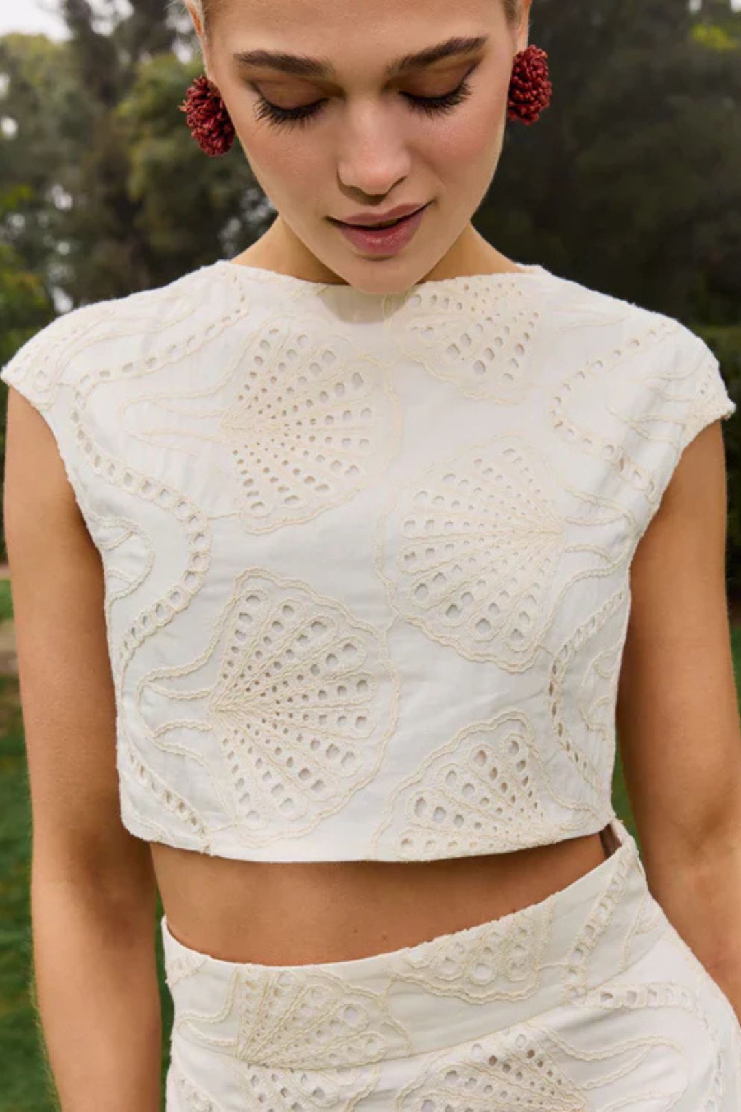 Conjunto Top e Saia Bordado