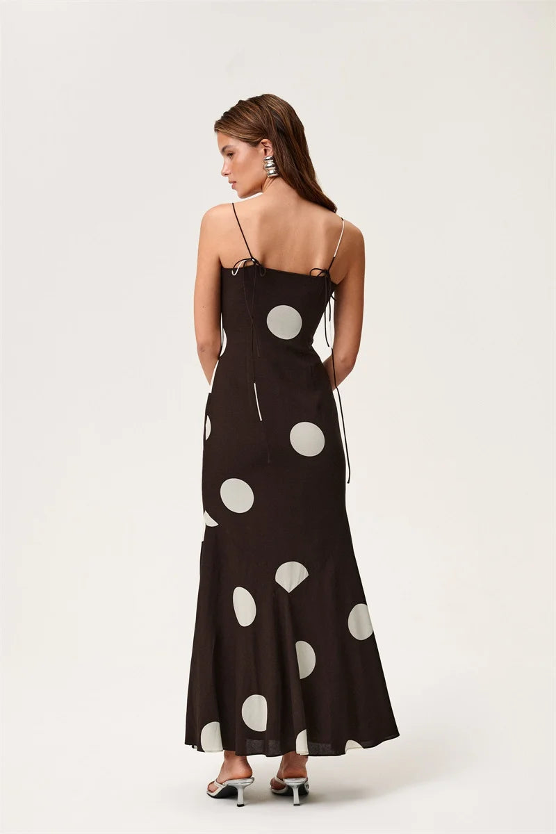 Vestido Longo Elegante Poá