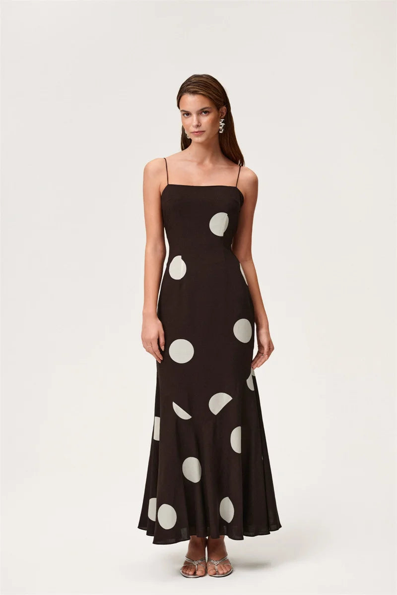 Vestido Longo Elegante Poá