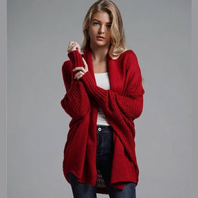 Cardigan Aberto Tricot Manga Morcego