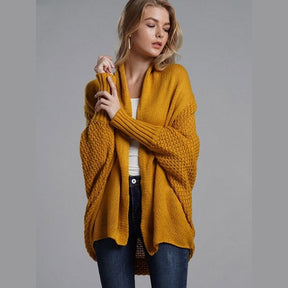 Cardigan Aberto Tricot Manga Morcego